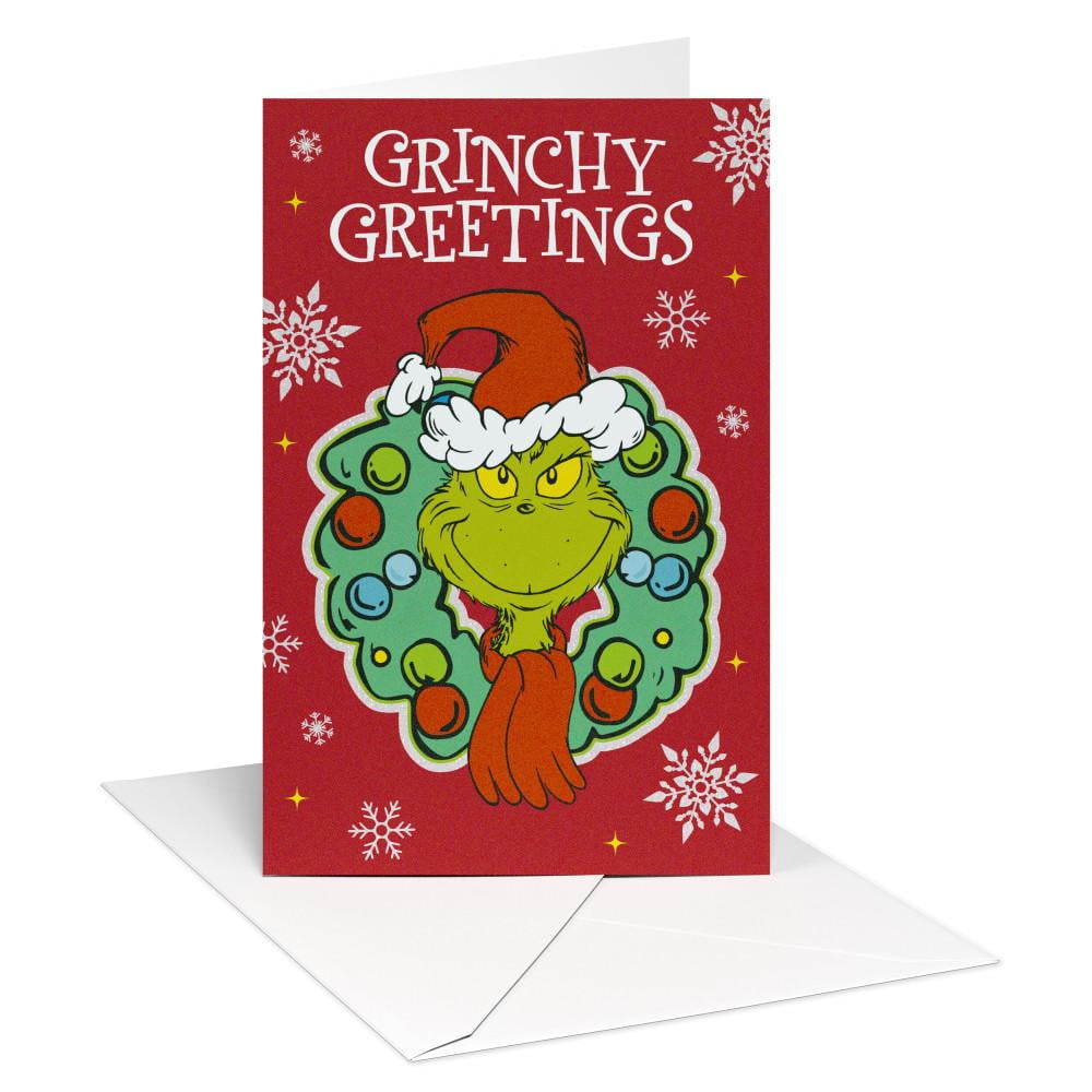 American Greetings Grinch Christmas Cards, Grinchy Greetings (18-Count)