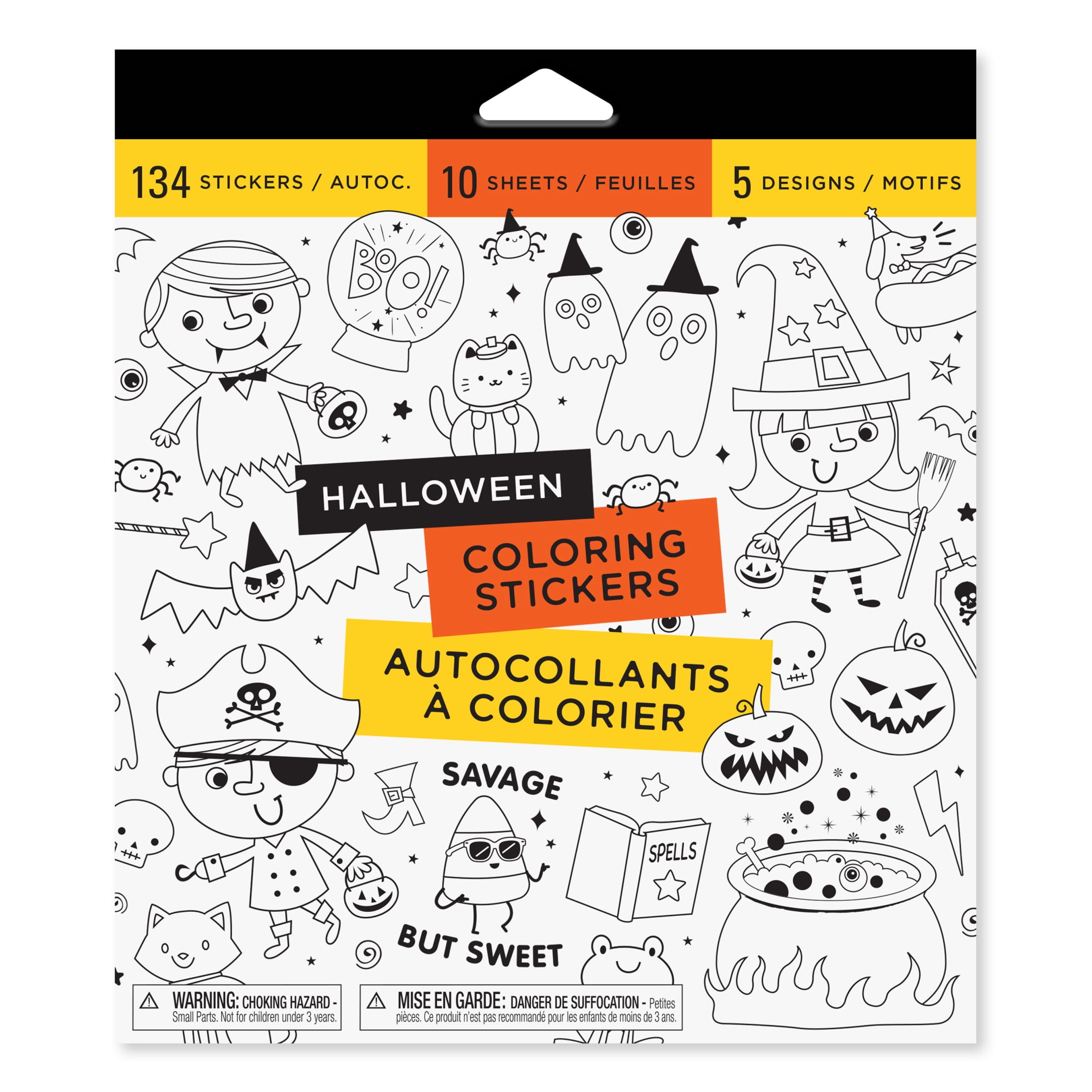 American Greetings Halloween Coloring Stickers Multi-Pack (5-Designs, 5 ...