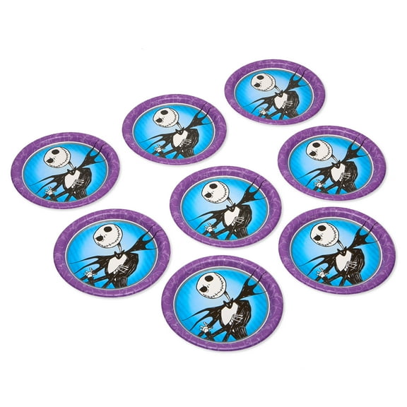 American Greetings Jack Skellington Assorted Colors Animation Birthday Paper Party Supply Sets, (8 Pieces) 9"