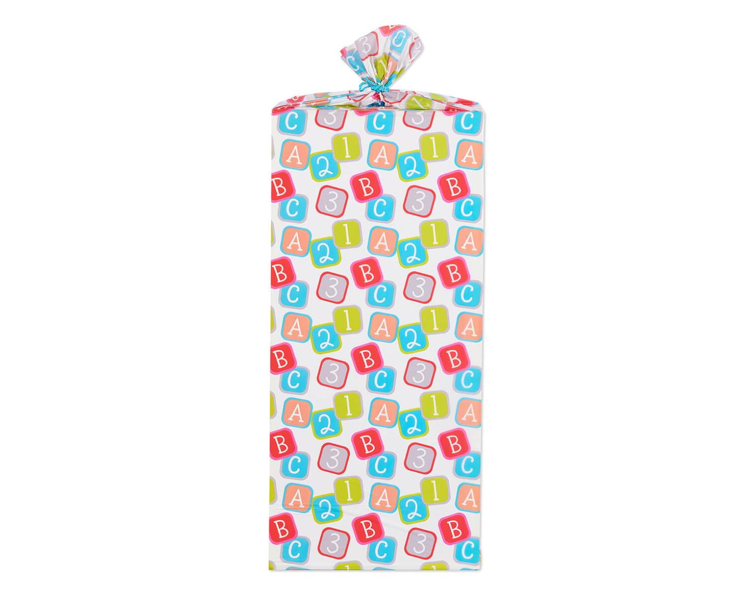 American Greetings Jumbo Plastic Baby Shower Gift Bag, Baby Blocks (1 Bag, 6 ft. x 3.33 ft.)