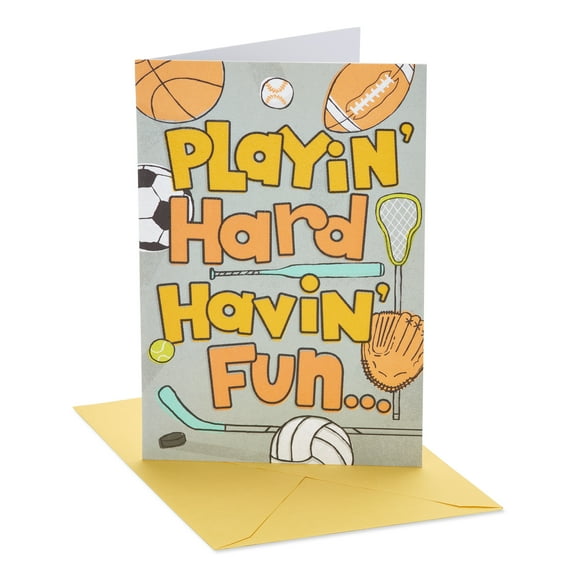 American Greetings Kids Birthday Card for Boy (Playin' Hard, Havin' Fun)