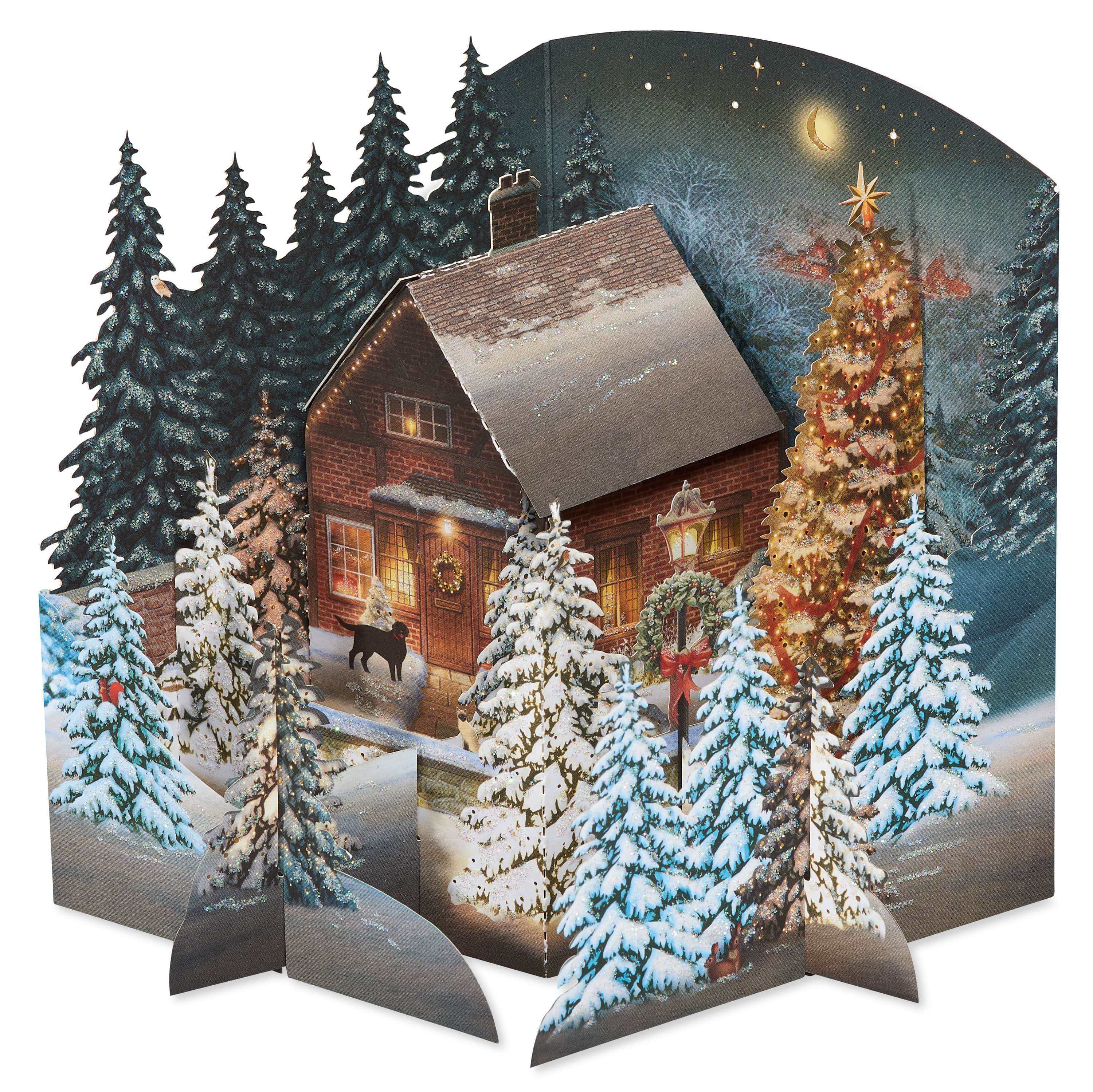 American Greetings Magic Moments Christmas Pop-up Card Village