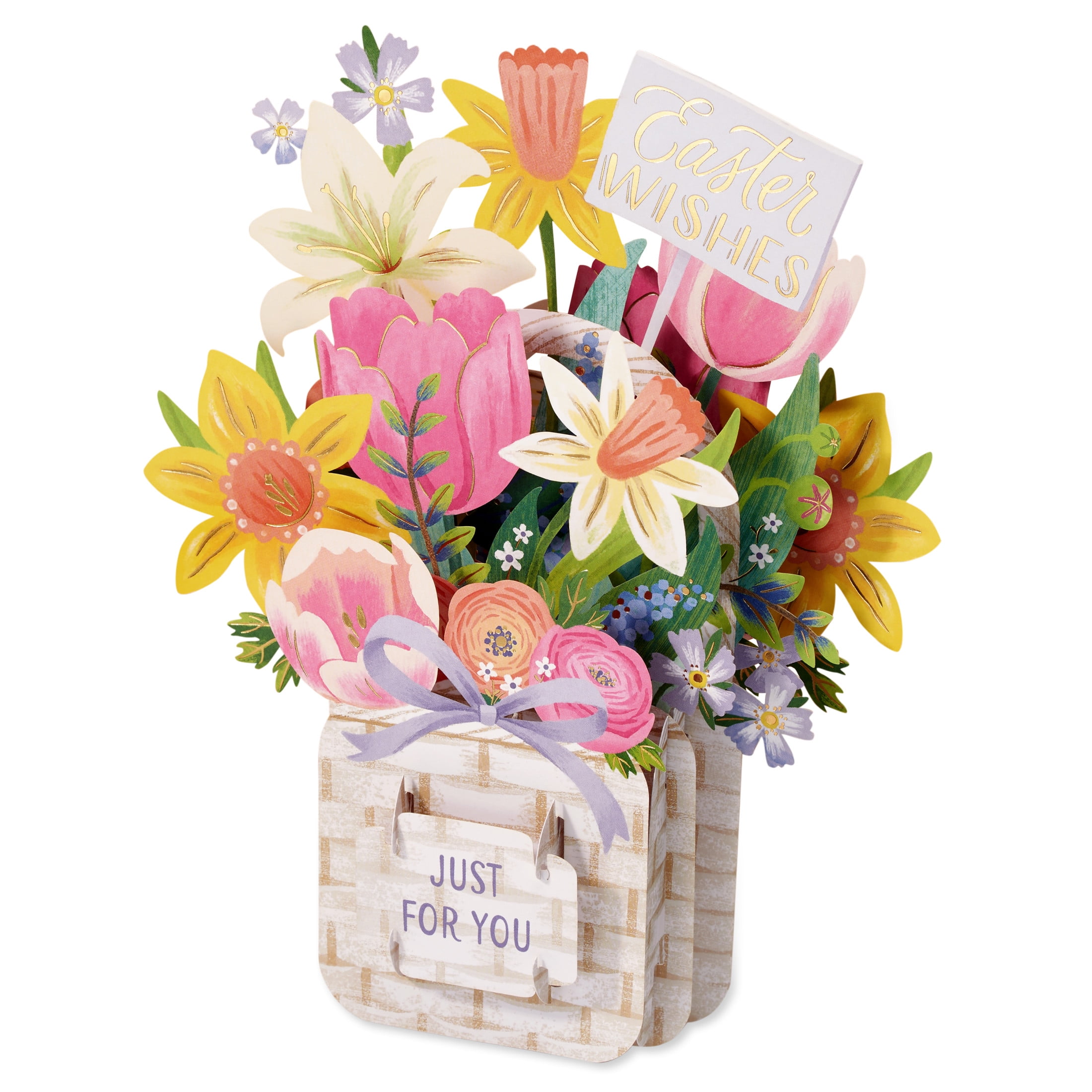 American Greetings Magic Moments Easter Pop up Card for Anyone (Floral Vase)