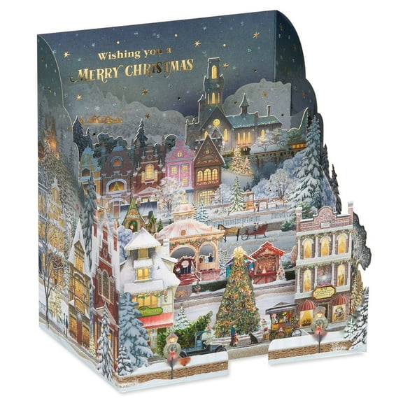 American Greetings Magic Moments Pop Up Christmas Card - Designed by Jacquie Lawson (And Happy New Year)