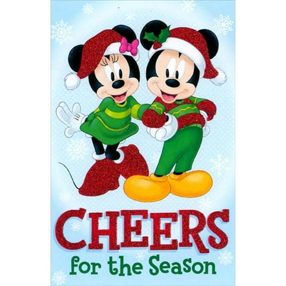 American Greetings Mickey Mouse and Minnie Mouse Arm in Arm Box of 10 Disney Christmas Cards