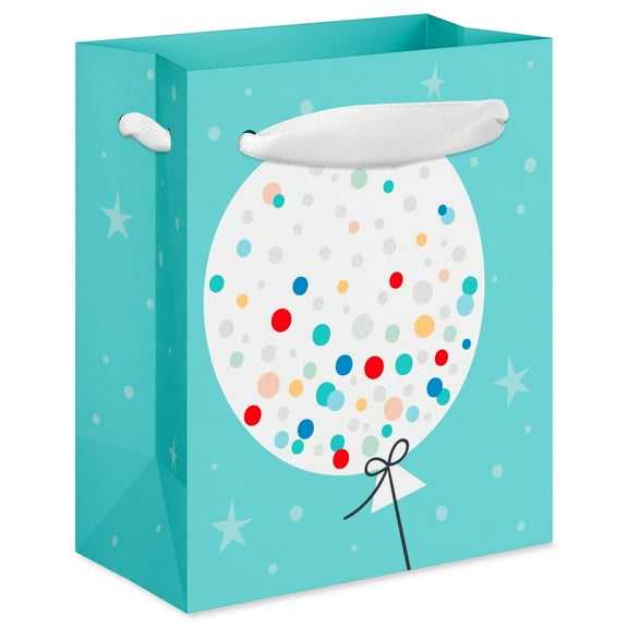 American Greetings Mini Birthday Gift Bag, Balloon Confetti Teal (3.75" x 4.5" x 2") 1-Count