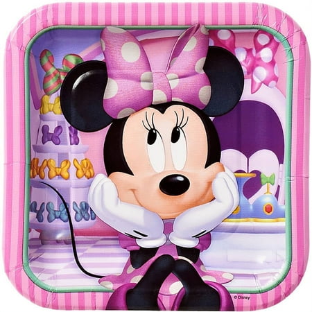 American Greetings Minnie Mouse Bowtique Party Supplies, Disposable Paper Dessert Plate, 8-Count