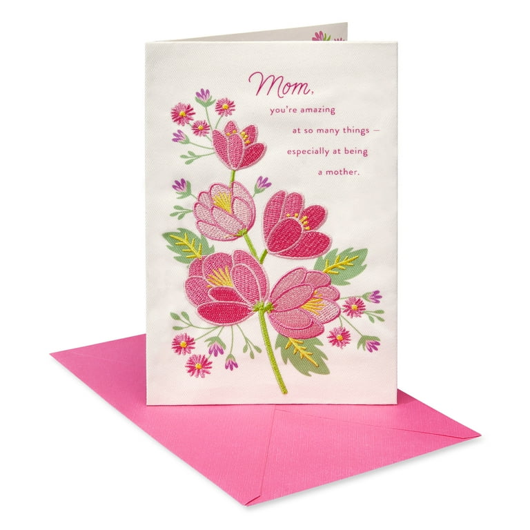 Mom Embroidery Card Mom Embroidery Card