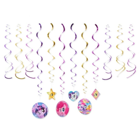 American Greetings My Little Pony 2 Party Supplies Hanging Swirl Decorations, 12-Count