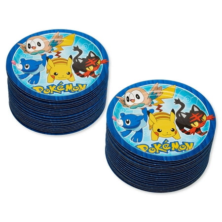 American Greetings Pokemon Blue Paper Dinner Plates, 40-Count