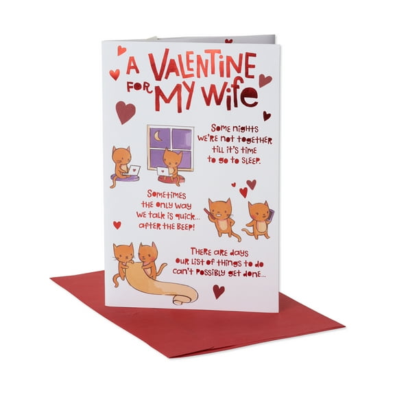 American Greetings Pop up Funny Valentine's Day Card for Wife (Cats)
