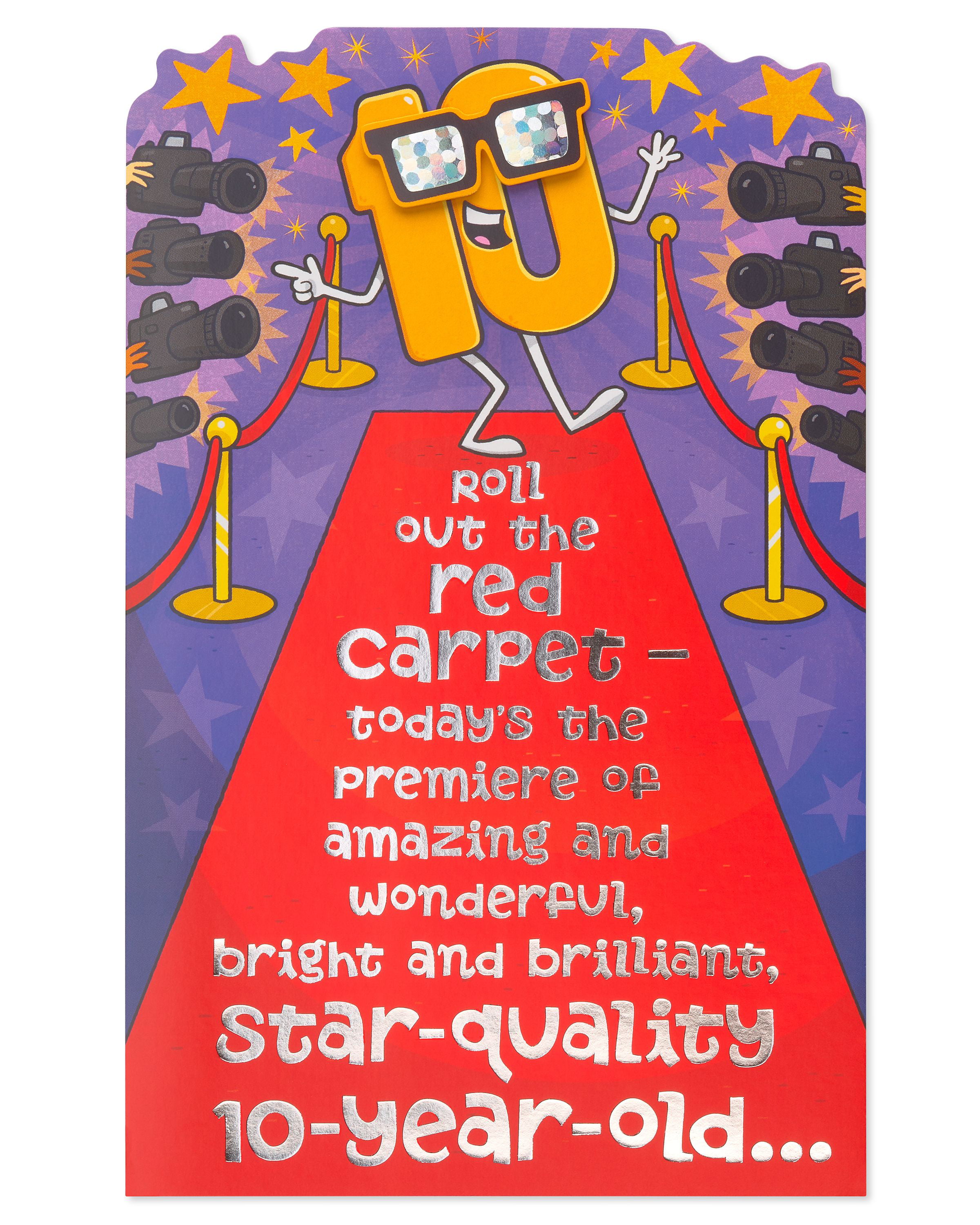 American Greetings Red Carpet 10th Birthday Card with Foil - Walmart.com
