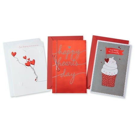 American Greetings Red Valentine's Day Card Bundle, 3-Count