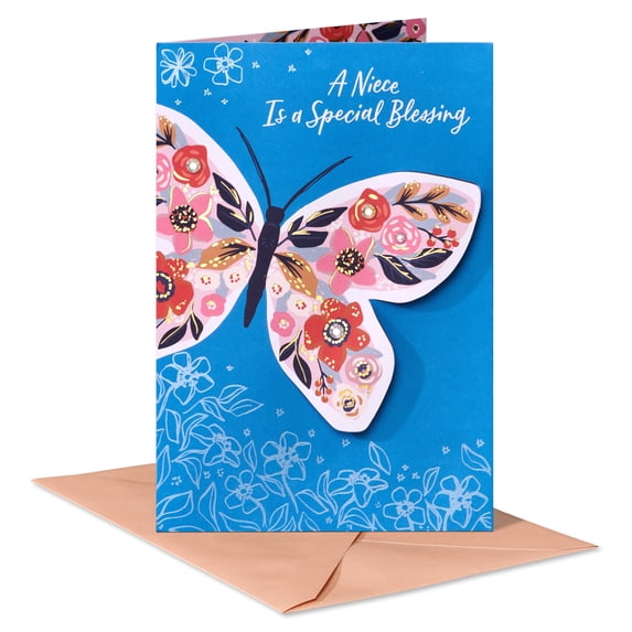American Greetings Religious Birthday Card for Niece (Butterfly Blessing)