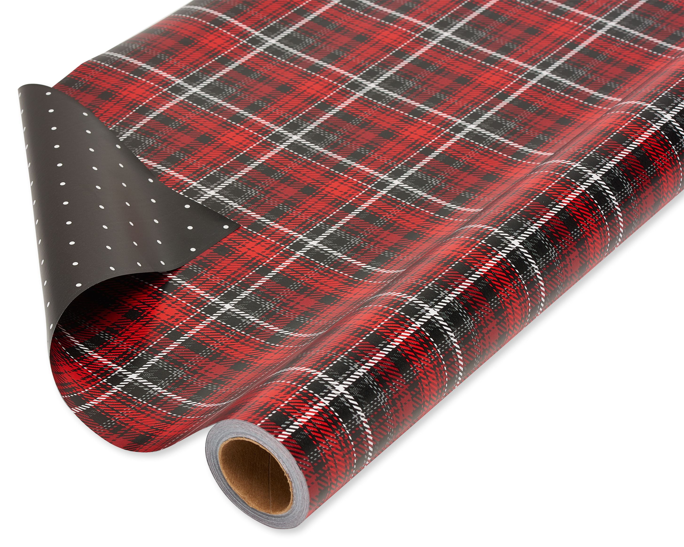 Buy American Greetings Reversible Christmas Wrapping Paper Jumbo Roll, Pred  and Black Plaid (1 Pack, 175 sq. ft.) Online at desertcartThailand
