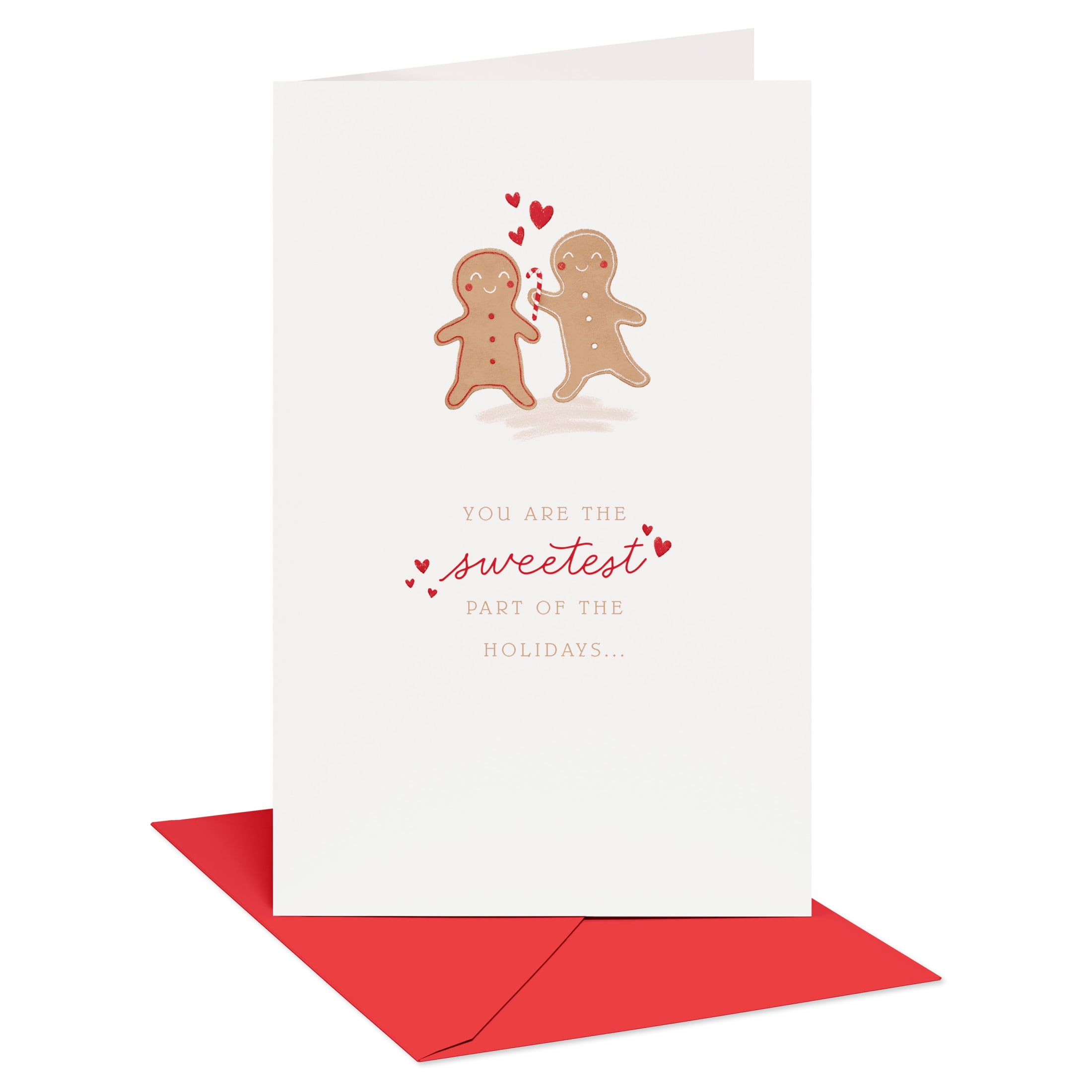 American Greetings Romantic Christmas Card, Gingerbread Couple (Happiest Part)