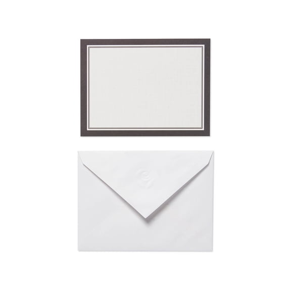 American Greetings Single Panel Blank Cards with Envelopes, White with Black Border (40-Count)