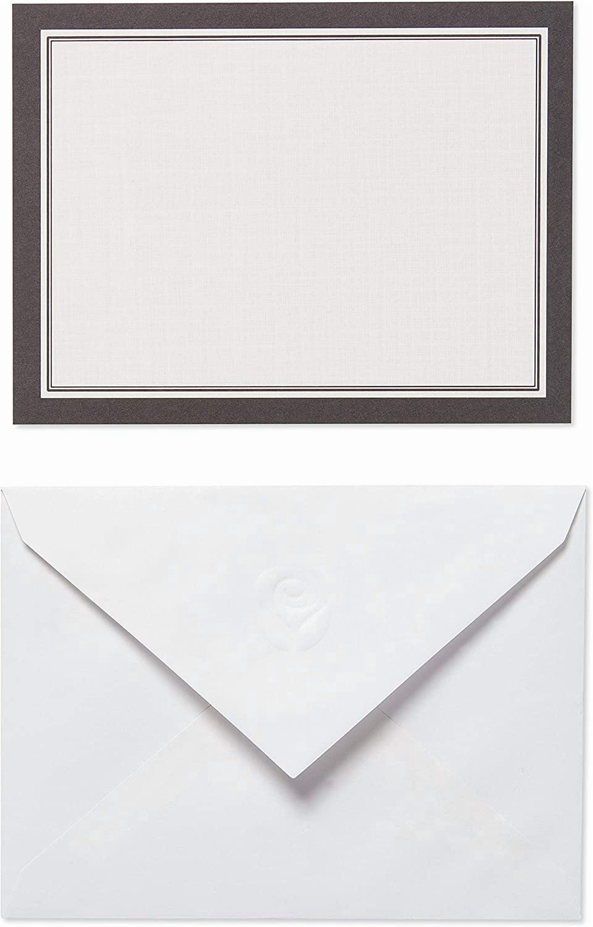 American Greetings Single Panel Blank Cards with Envelopes, White with Black Border (40-Count)