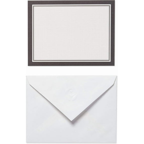 American Greetings Single Panel Blank Cards with Envelopes, White with Black Border (40-Count)
