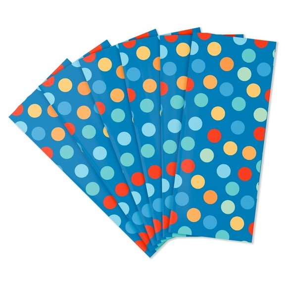 American Greetings Single Tissue Print, Dots On Blue (20" x 20") 6-Sheets