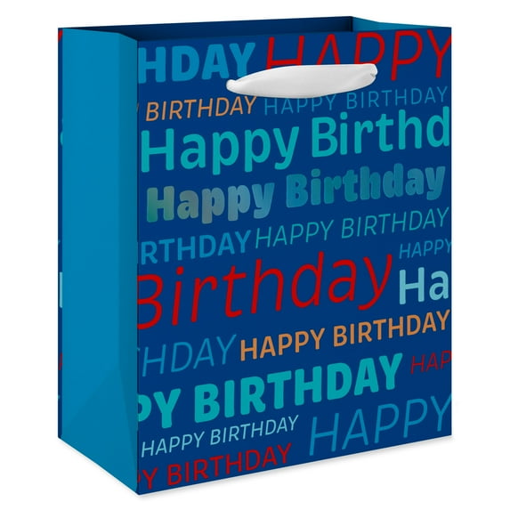 American Greetings Small Birthday Gift Bag, Happy Birthday On Blue (5.5" x 6.5" x 3") 1-Count
