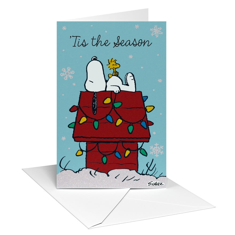 American Greetings Snoopy and Woodstock Christmas Cards, ‘Tis The 