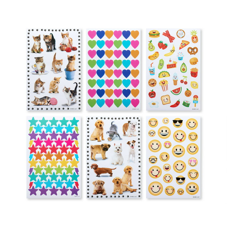 American Greetings Stickers for Kids, Assorted Shapes, Animals and Smiley Faces (599 Stickers)
