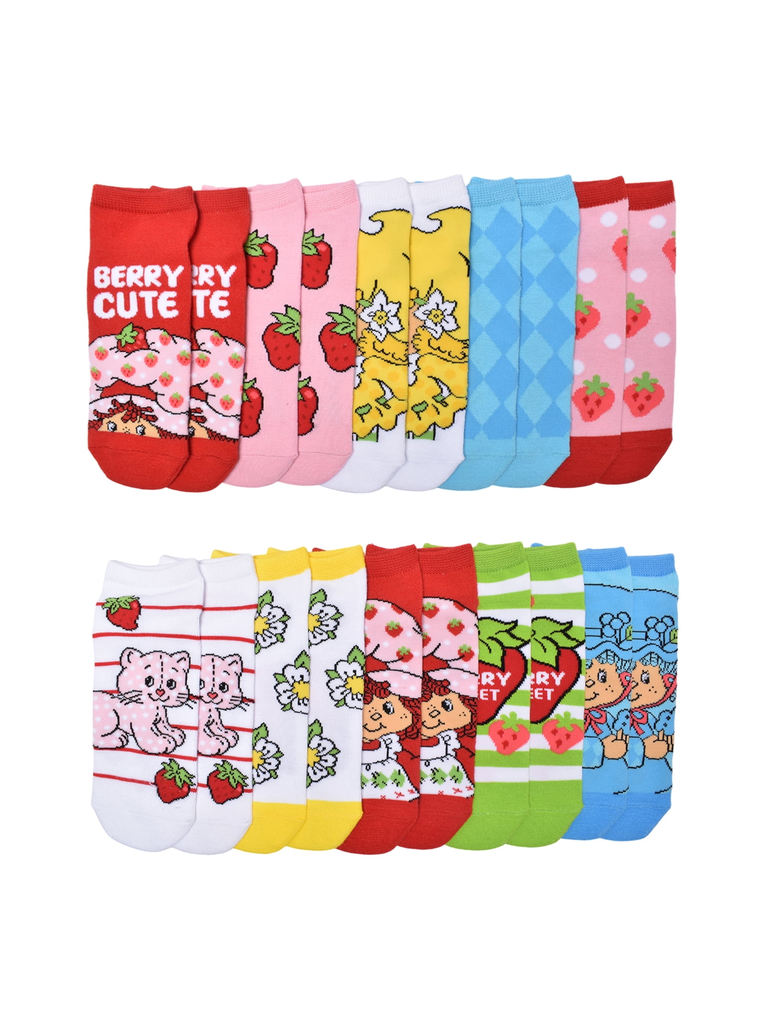 American Greetings Strawberry Shortcake Womens 10-Pack Low-Cut