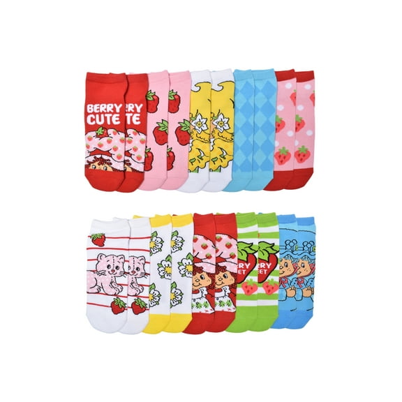 American Greetings Strawberry Shortcake Womens 10-Pack Low-Cut Socks, Shoe Size 4-10