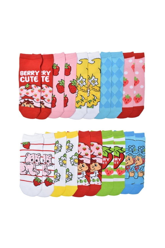 American Greetings Strawberry Shortcake Womens 10-Pack Low-Cut Socks, Shoe Size 4-10