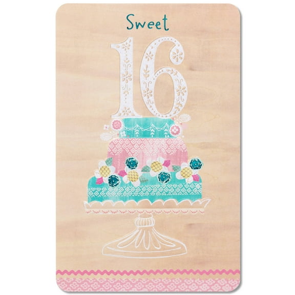 American Greetings Sweet 16 Birthday Card with Glitter