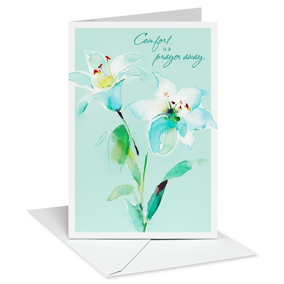 American Greetings Religious Sympathy Card (Comfort is a Prayer Away)