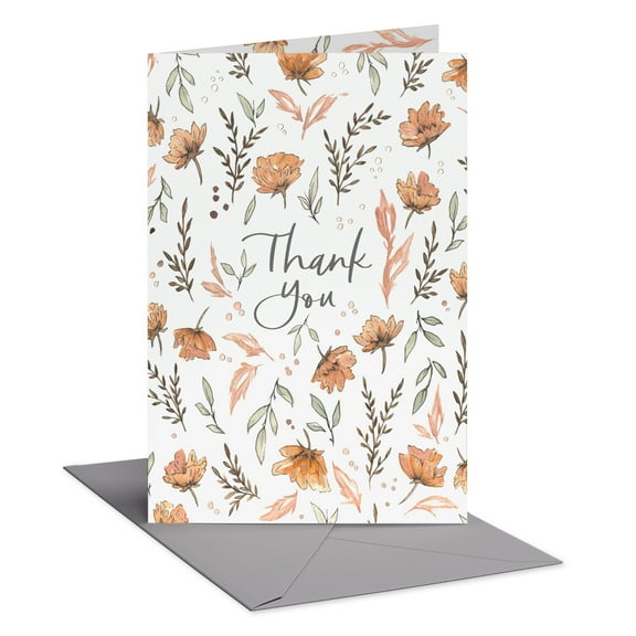American Greetings Blank Thank You Card (Scattered Florals)