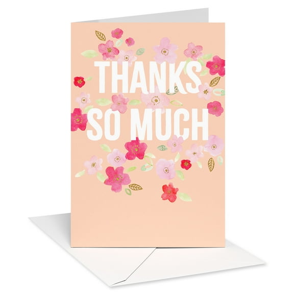 American Greetings Thank You Card with Floral Appreciation (All My Heart)