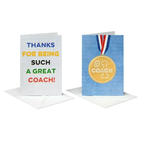 American Greetings Thank You Cards with Envelopes For Coach, Number 1 Medal (8-Count)