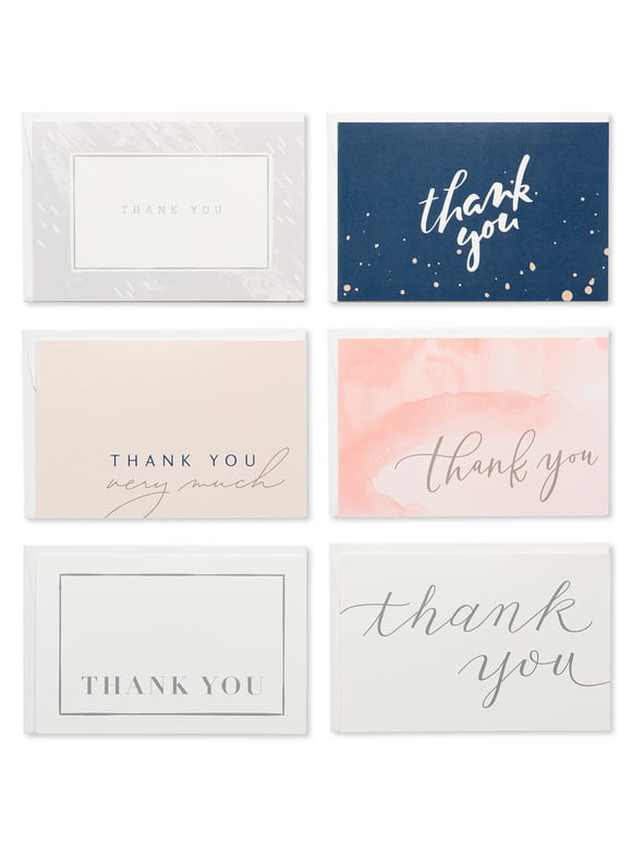 American Greetings Thank You Cards with Envelopes, Wedding, Bridal Shower, Baby Shower, Business, Birthday (48-Count)