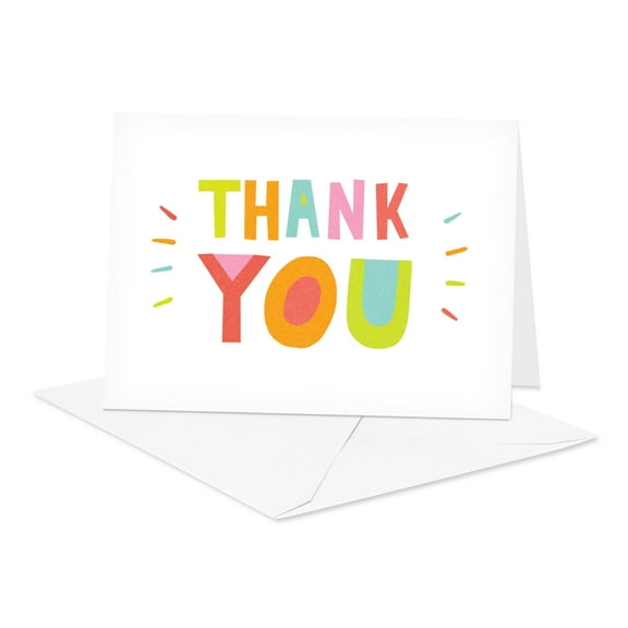 American Greetings Thank You Card Stationery Notes, Multi-burst (50-Count)