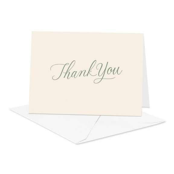 American Greetings Thank You Card Stationery Notes, Pink Script (50-Count)