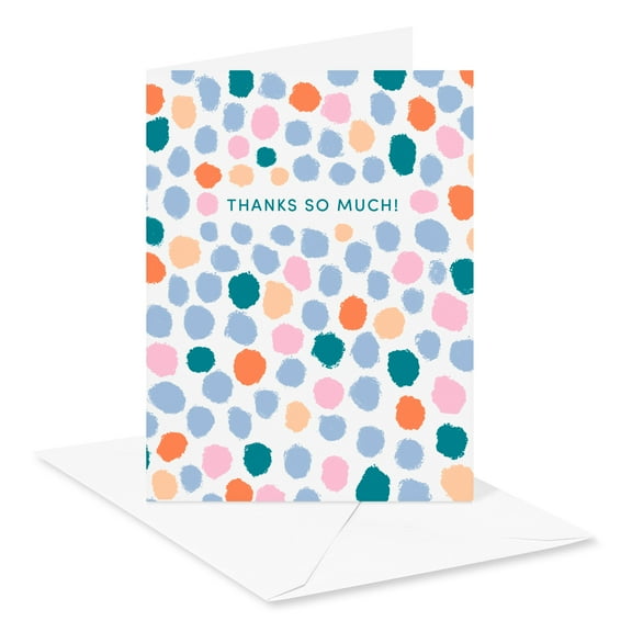 American Greetings Thank You Card Stationery Notes with Storage Box, Thanks so Much, Polka Dots (15-Count)