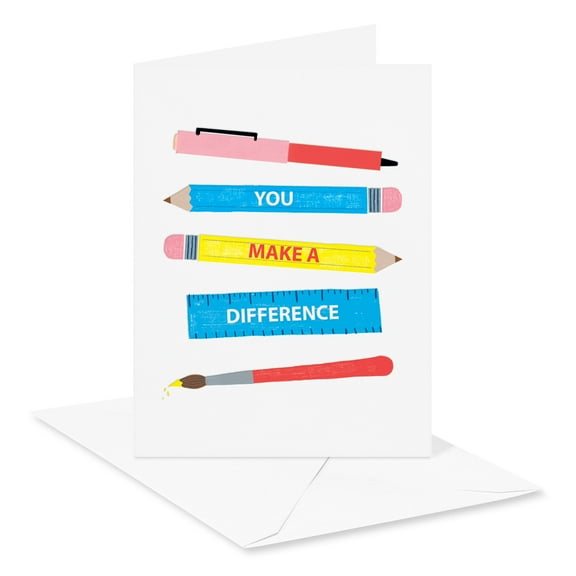 American Greetings Thank You Card Stationery Notes, The Difference You Make, Pens, Pencils (10-Count)
