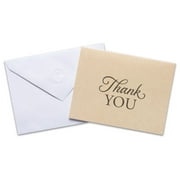American Greetings Thank You Stationery with Envelopes, Brown Kraft-Style (50-Count)