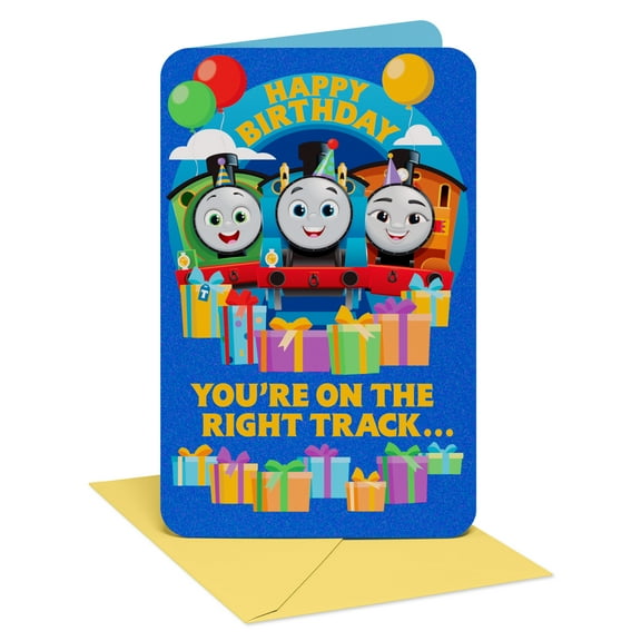 American Greetings Thomas & Friends Birthday Card for Kids (You're on the Right Track)