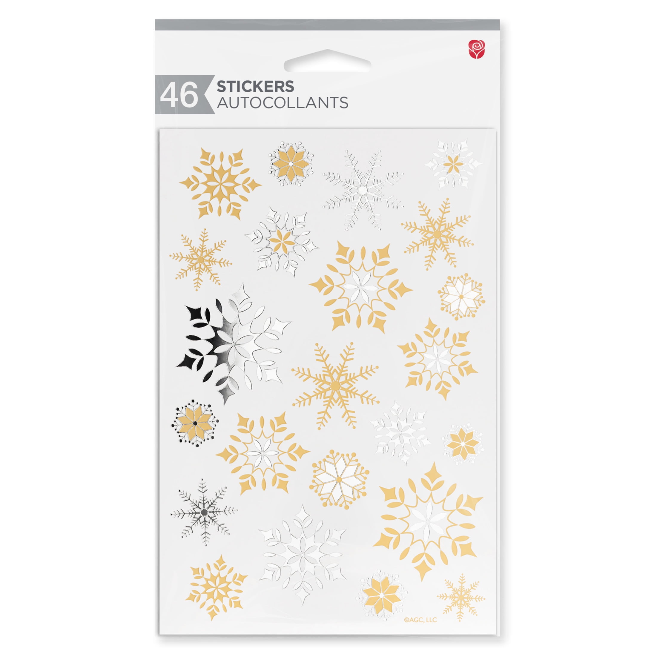 American Greetings Traditional Christmas Stickers, Snowflakes (2-Sheets, 46-Stickers)