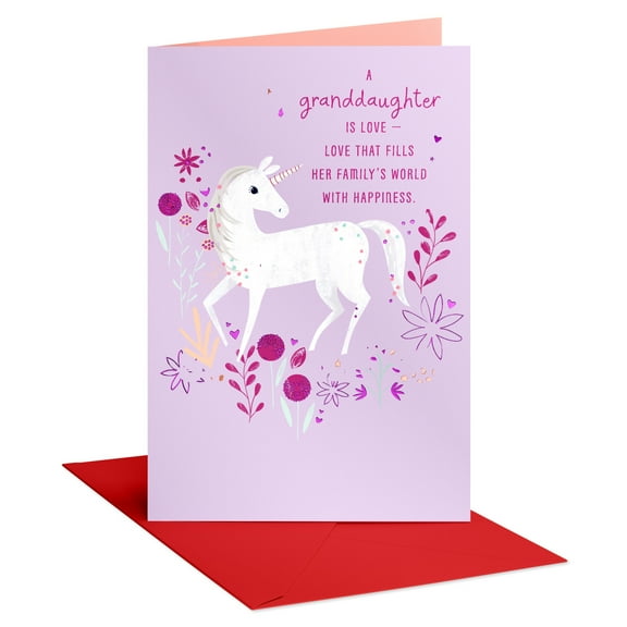 American Greetings Valentine's Day Card for Granddaughter (Unicorn)