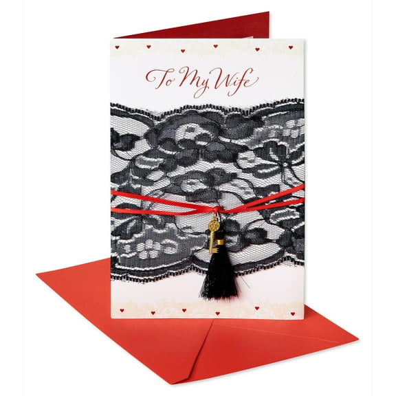 American Greetings Valentine's Day Card for Wife (Lace Key Tassle)