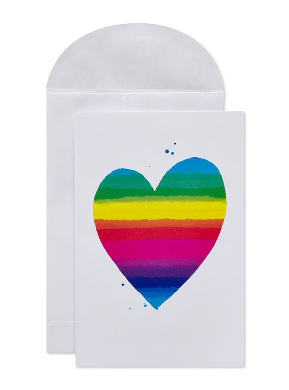 American Greetings Valentine's Day Cards with Envelopes, Blank Rainbow Heart Stationery (48-Count)