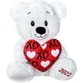 thumbnail image 1 of American Greetings Valentine's Day Plush, White Bear with Heart, 1 of 2