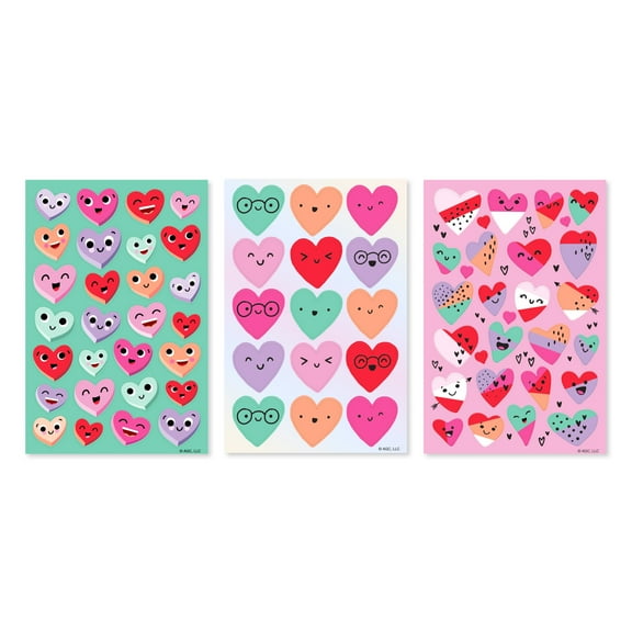 American Greetings Valentine's Day Stickers, Assorted Animated Hearts (279-Stickers, 10-Sheets)
