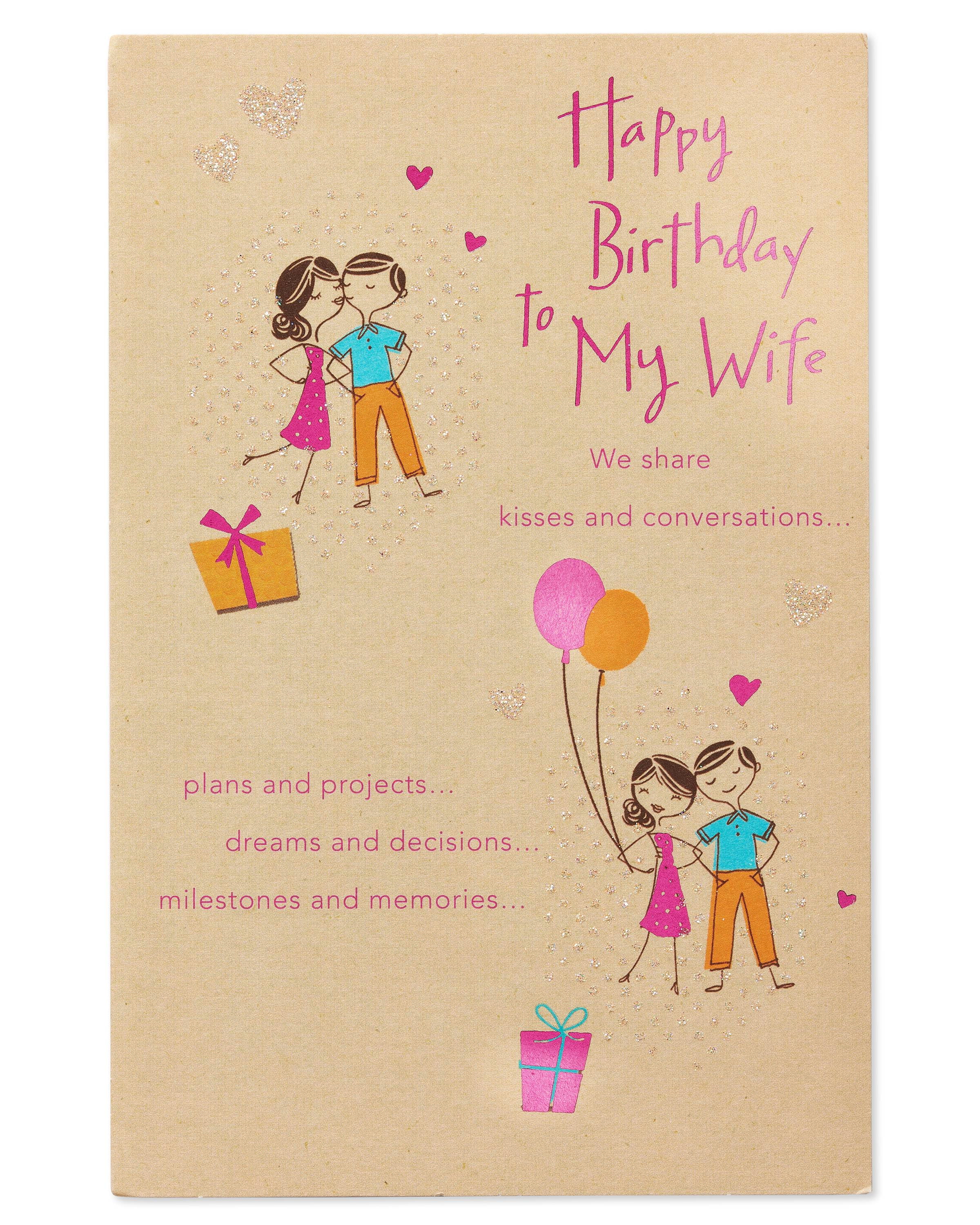 American Greetings We Share Birthday Card for Wife with Glitter