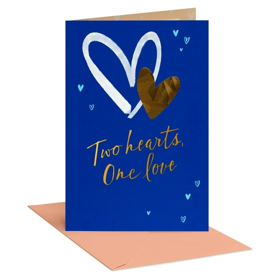 American Greetings Bridal Shower Card for Bride and Groom (Two Hearts, One Love)